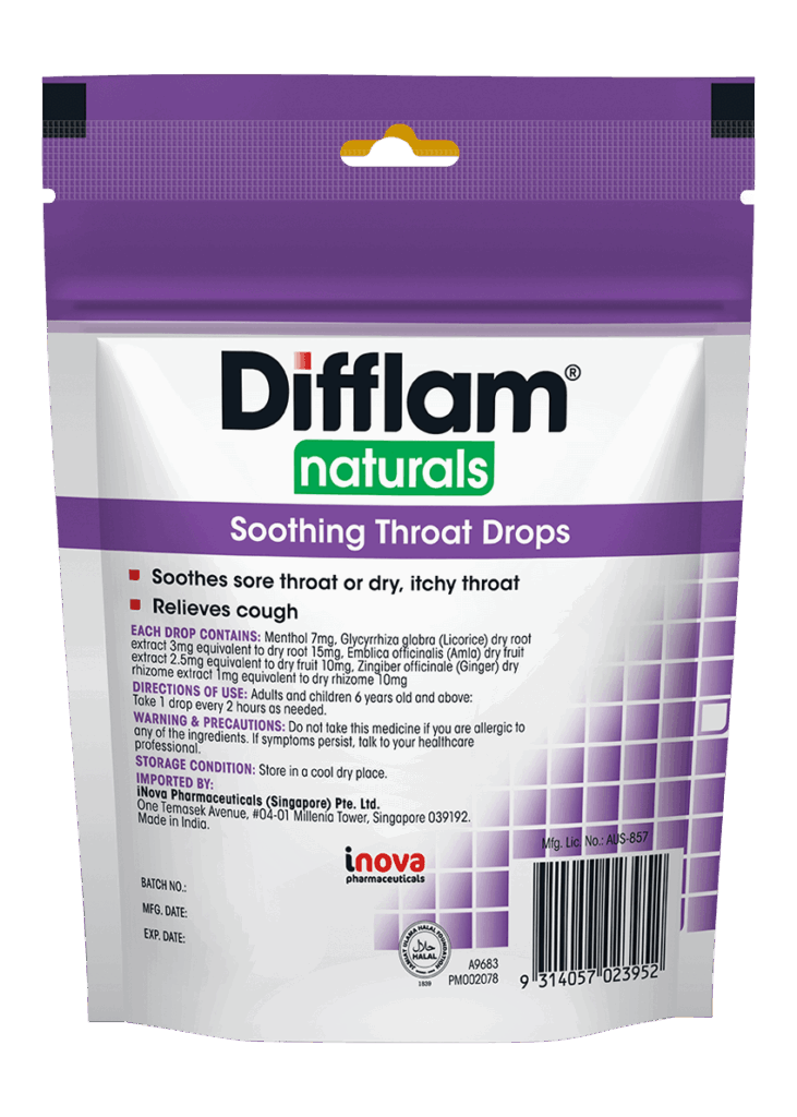 Difflam Naturals Soothing Throat Drops <br></noscript>Elderberry Flavour