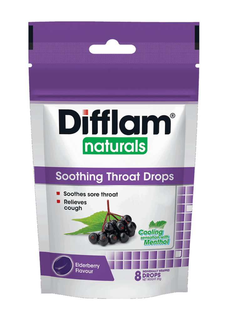 Difflam Naturals Soothing Throat Drops <br></noscript>Elderberry Flavour