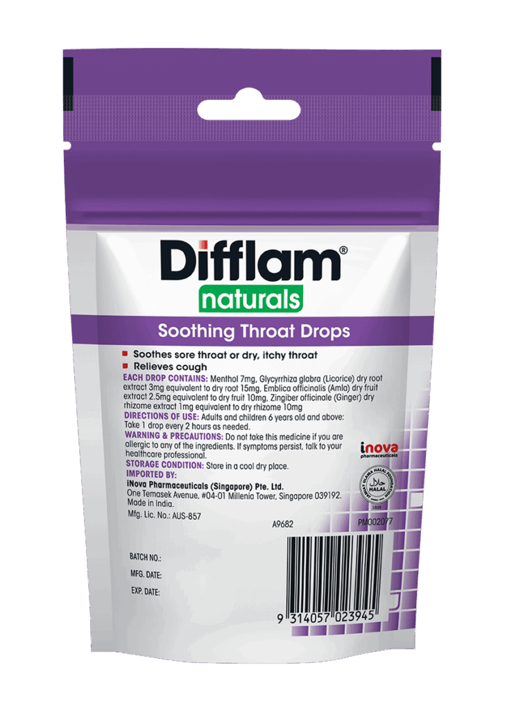 Difflam Naturals Soothing Throat Drops <br></noscript>Elderberry Flavour