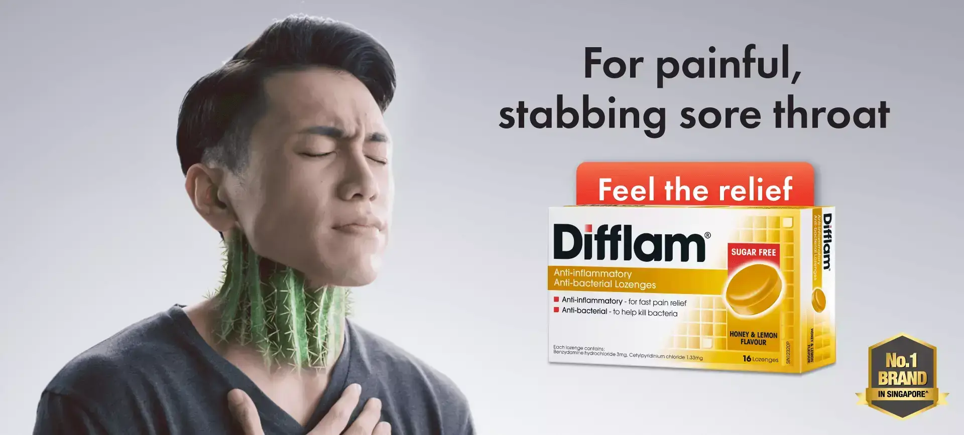 For Painful, stabbing sore throat